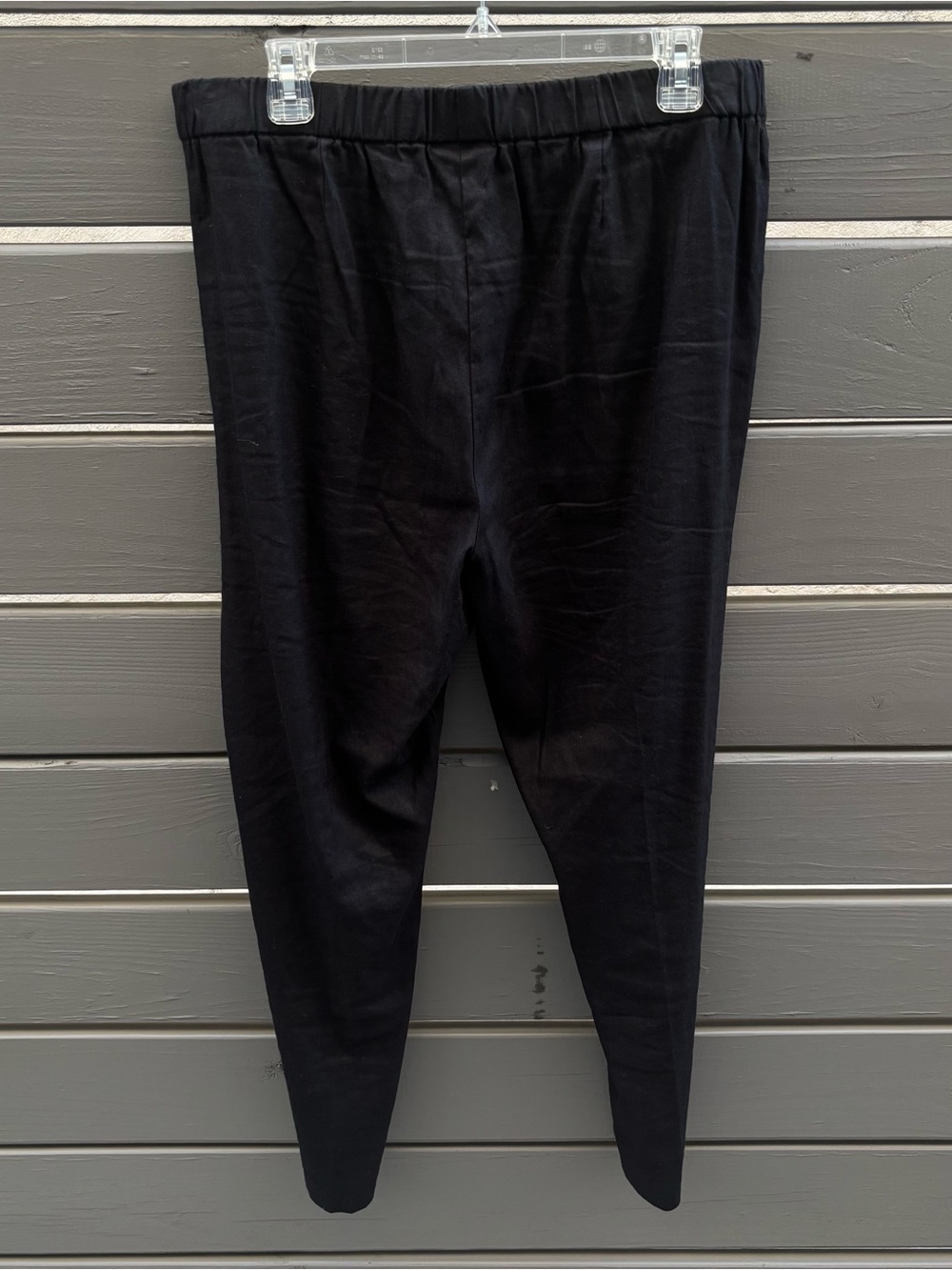 J. Jill Linen Stretch Black Ankle Pants L Tall Button Hem Work Career - Picture 5 of 5